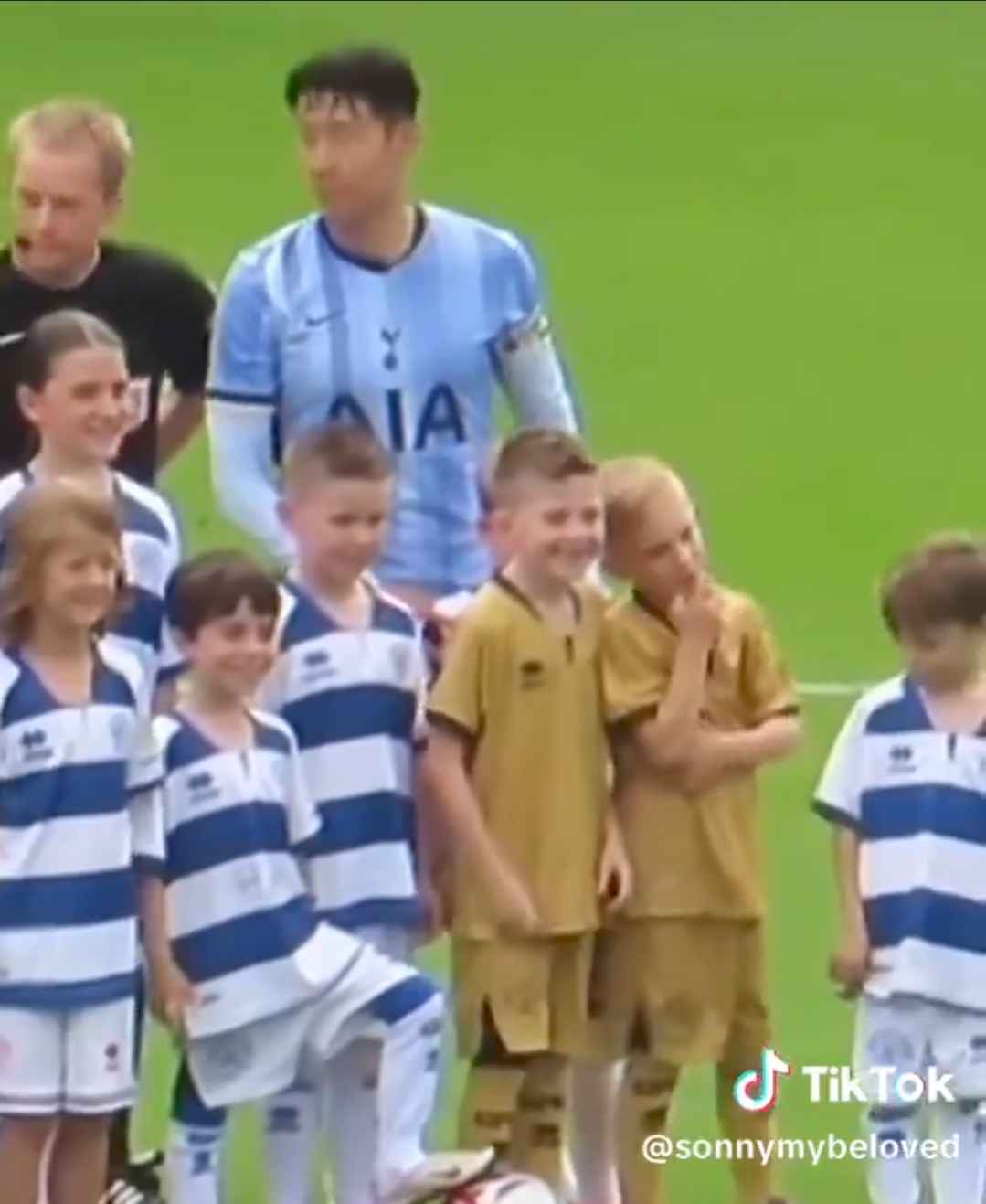 Video: Tottenham star Heung-min Son shares brilliant moment with young mascots before the QPR game