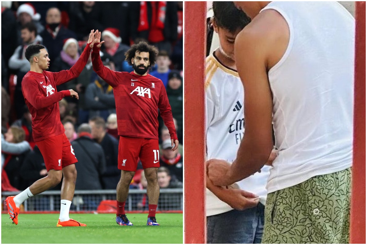 Liverpool star spotted signing Real Madrid shirt amid transfer links with Spanish giants