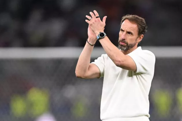 England's head coach Gareth Southgate reacts after the UEFA Euro 2024 final football match between Spain and England at the Olympiastadion in Berlin on July 14, 2024.