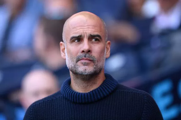 Pep Guardiola, Manager of Manchester City, looks on prior to the Premier League match between Manchester City and West Ham United at Etihad Stadium on May 19, 2024 in Manchester, England.