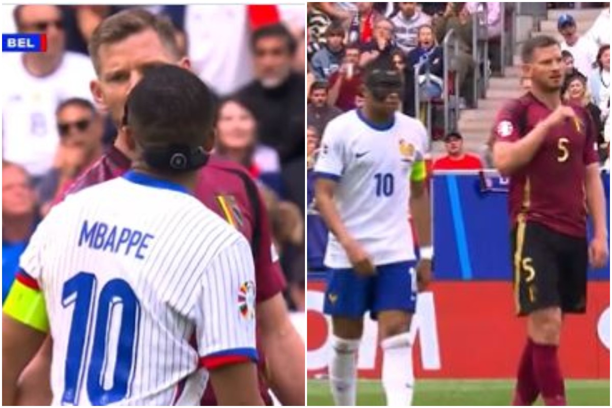 Video: Kylian Mbappe gets into spat with Belgium defender as he’s accused of diving