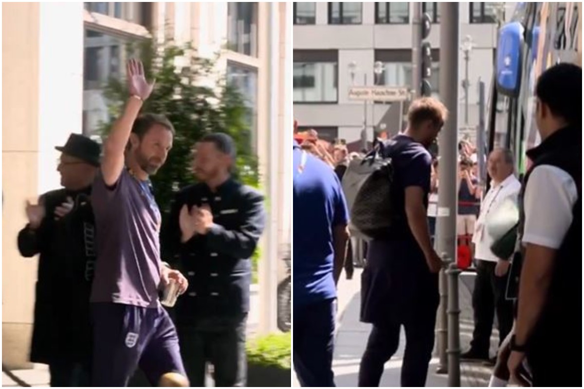 Video: Fans react as Southgate and England players leave hotel at Euro 2024 for the last time