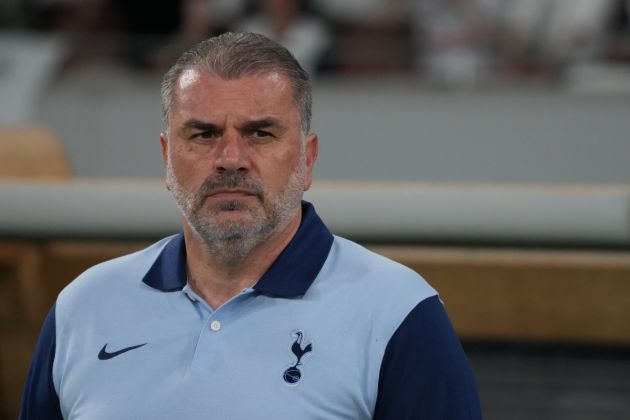 Ange Postecoglou, caoch of Tottenham Hotspur looks on during the match between Vissel Kobe and Tottenham Hotspur at National Stadium on July 27, 2024 in Tokyo, Japan.