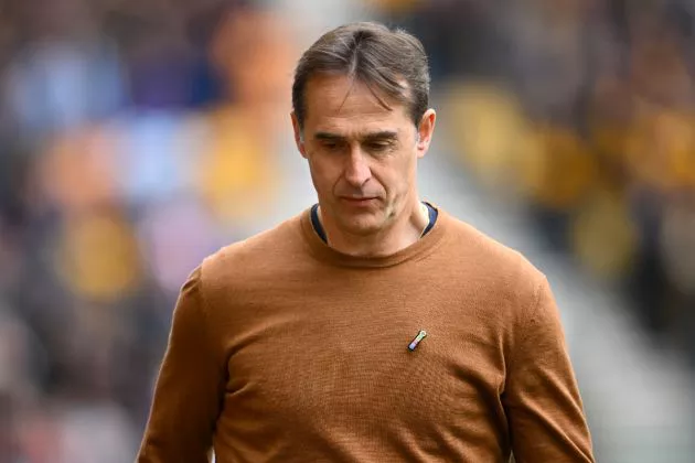 Julen Lopetegui, Manager of Wolverhampton Wanderers, looks on prior to the Premier League match between Wolverhampton Wanderers and Brentford FC at Molineux on April 15, 2023 in Wolverhampton, England.