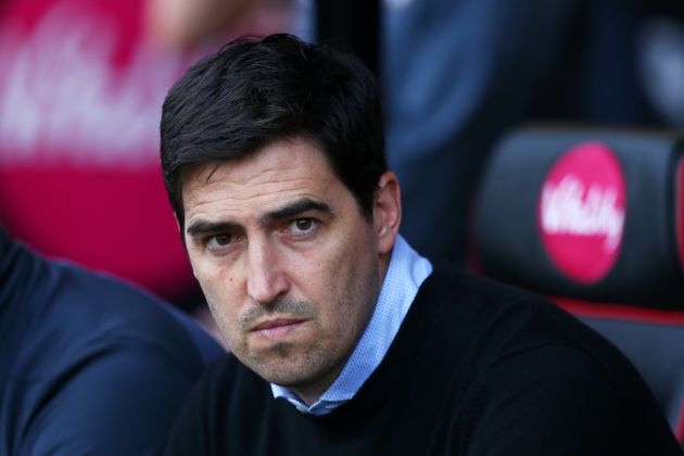 Andoni Iraola, Manager of AFC Bournemouth, looks on prior to the Premier League match between AFC Bournemouth and Brentford FC at Vitality Stadium on May 11, 2024 in Bournemouth, England.