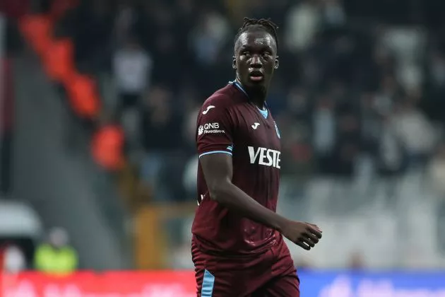 Batista Mendy of Trabzonspor looks on during the Turkish Super League match between Besiktas and Trabzonspor at Vodafone stadium on February 4, 2024 in Istanbul, Turkey.