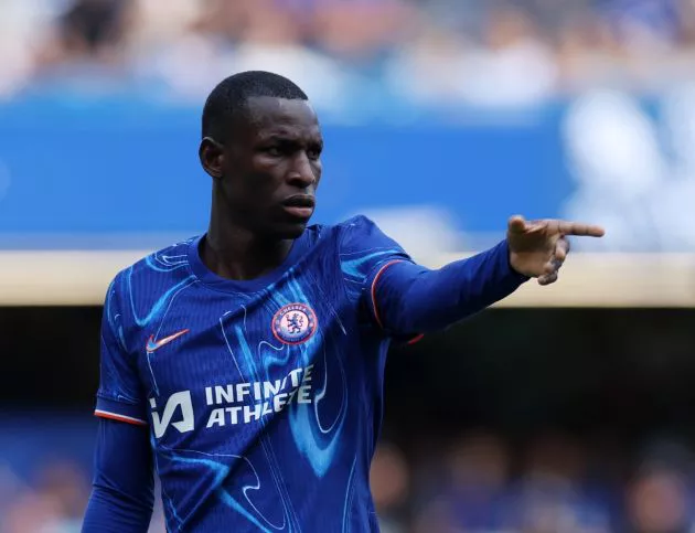 Nicolas Jackson of Chelsea in action during the pre-season friendly match between Chelsea and FC Internazionale at Stamford Bridge on August 11, 2024 in London, England.