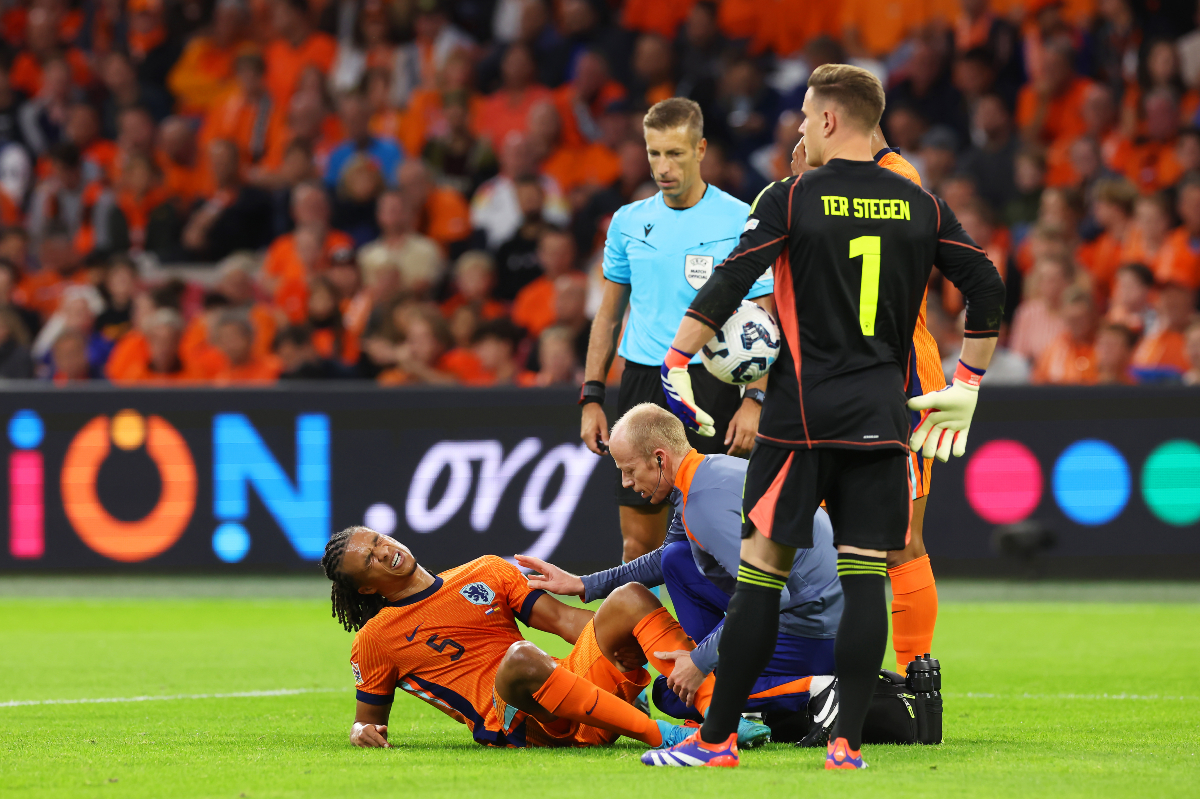 Man City's Nathan Ake suffered a serious injury against Germany