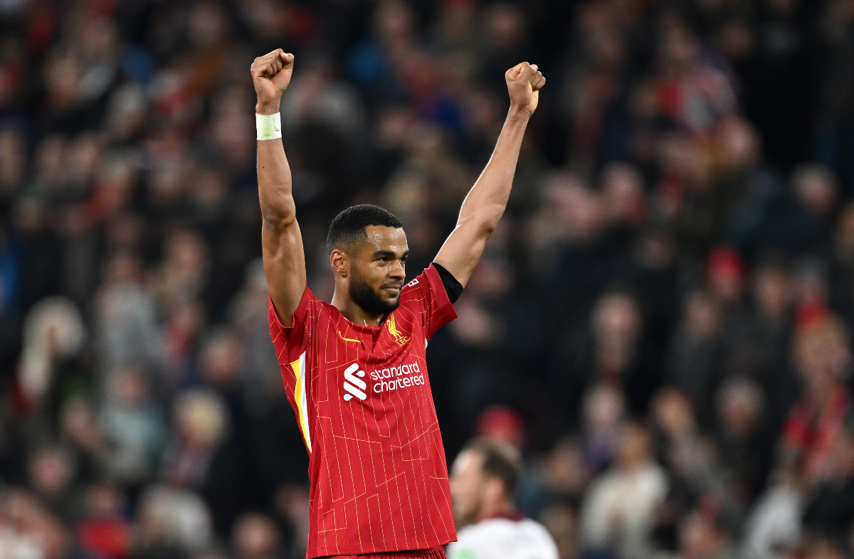 Liverpool's Cody Gakpo scored a brace vs West Ham. (Photo by Dan Mullan/Getty Images)