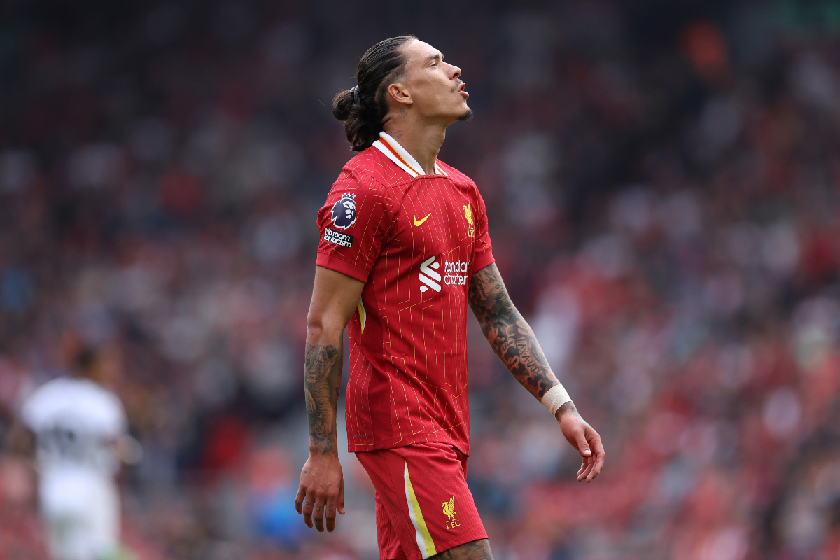 Darwin Nunez in action for Liverpool. (Photo by Alex Livesey/Getty Images)