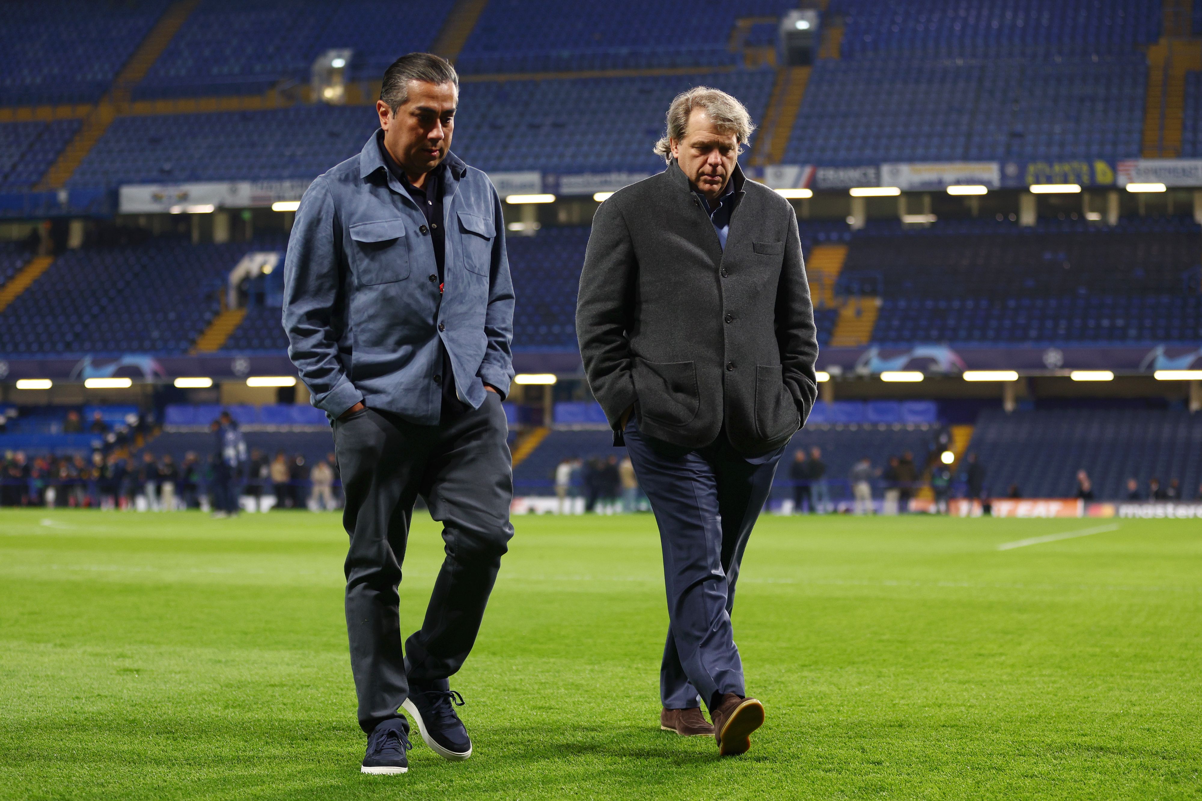 Although they appear to be at loggerheads at present, Todd Boehly and Behdad Eghbali could look to move Chelsea into a new stadium in Earl's Court, opening up huge commercial possibilities (Photo by Clive Rose/Getty Images)