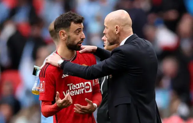 Bruno Fernandes' relationship with Erik Ten Hag will be crucial in Man United's decision to sack Dutchman.