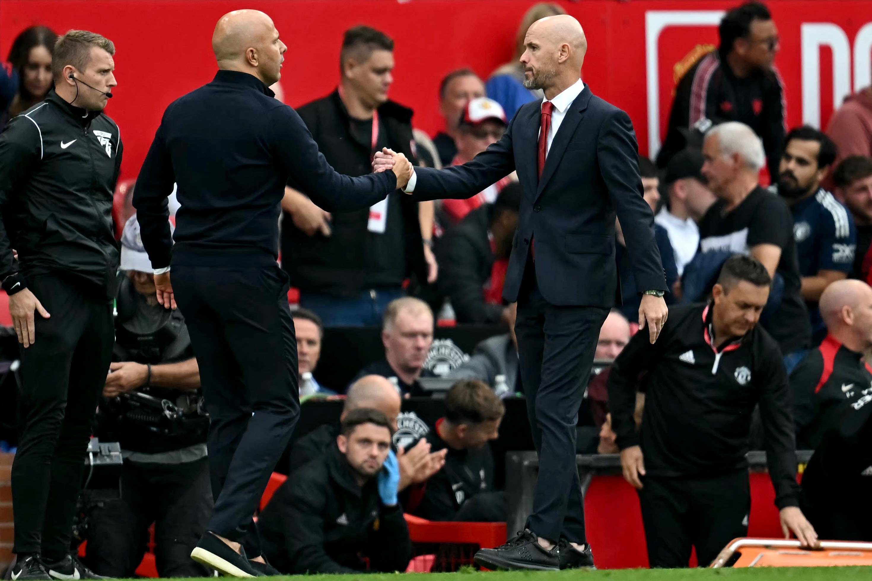 Erik ten Hag's Man United side were beaten all ends up by Arne Slot's Liverpool at Old Trafford.