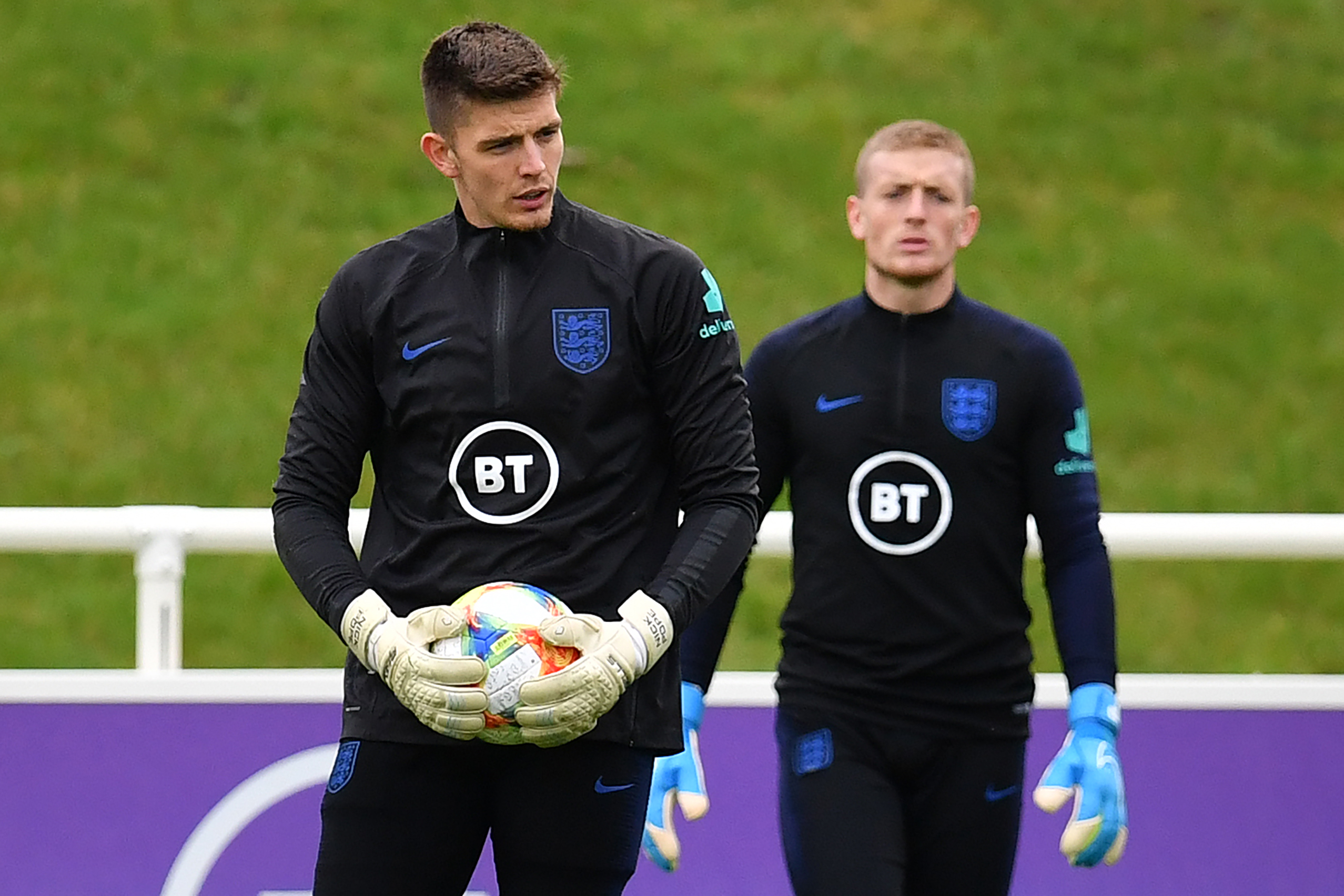 Rumours that Everton want to replace Jordan Pickford with Nick Pope are apparently wide of the mark (Photo by Paul ELLIS / AFP)