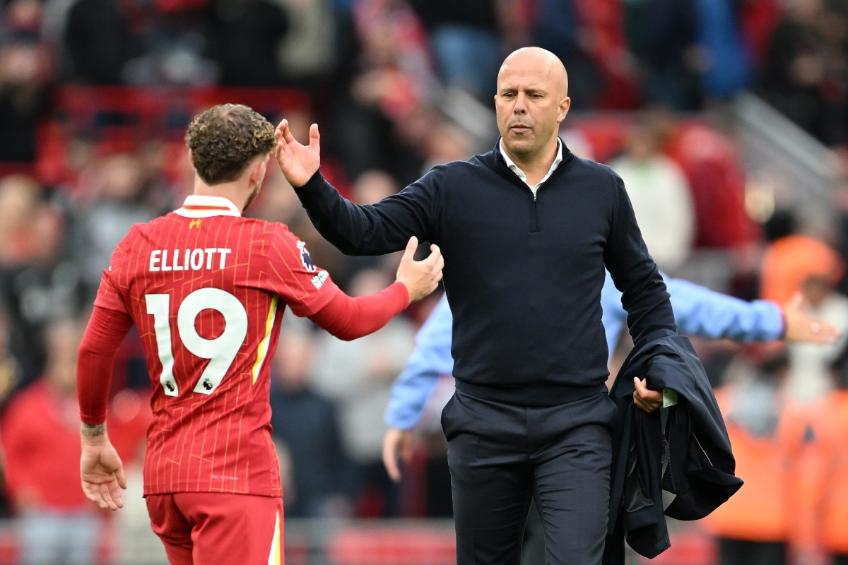 Arne Slot is expected to see Harvey Elliott return to his Liverpool squad soon. (Photo by Michael Regan/Getty Images)