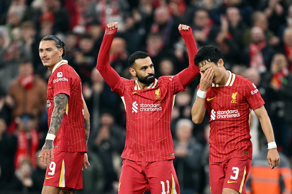 Mo Salah scored Liverpool's third goal against West Ham. 