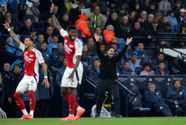 man city 2-2 arsenal mikel arteta ben white thomas partey