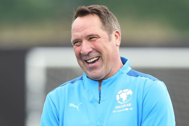 David Seaman at Soccer Aid training.