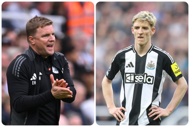 Newcastle United manager Eddie Howe and star Anthony Gordon