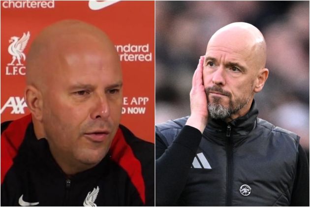 Arne Slot discussing Erik ten Hag's sacking