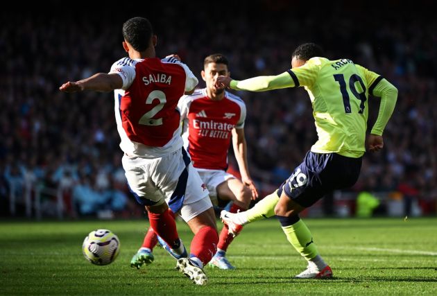 William Saliba in action for Arsenal vs Southampton