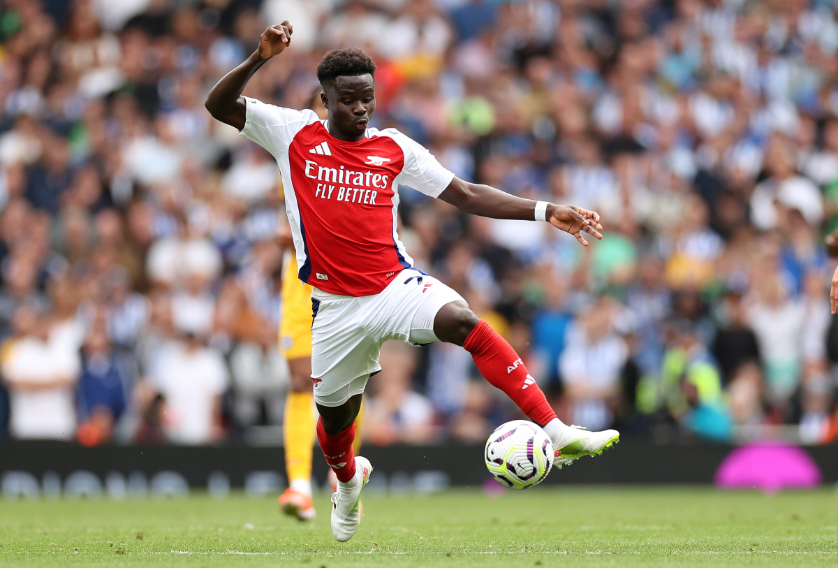 Bukayo Saka in action for Arsenal