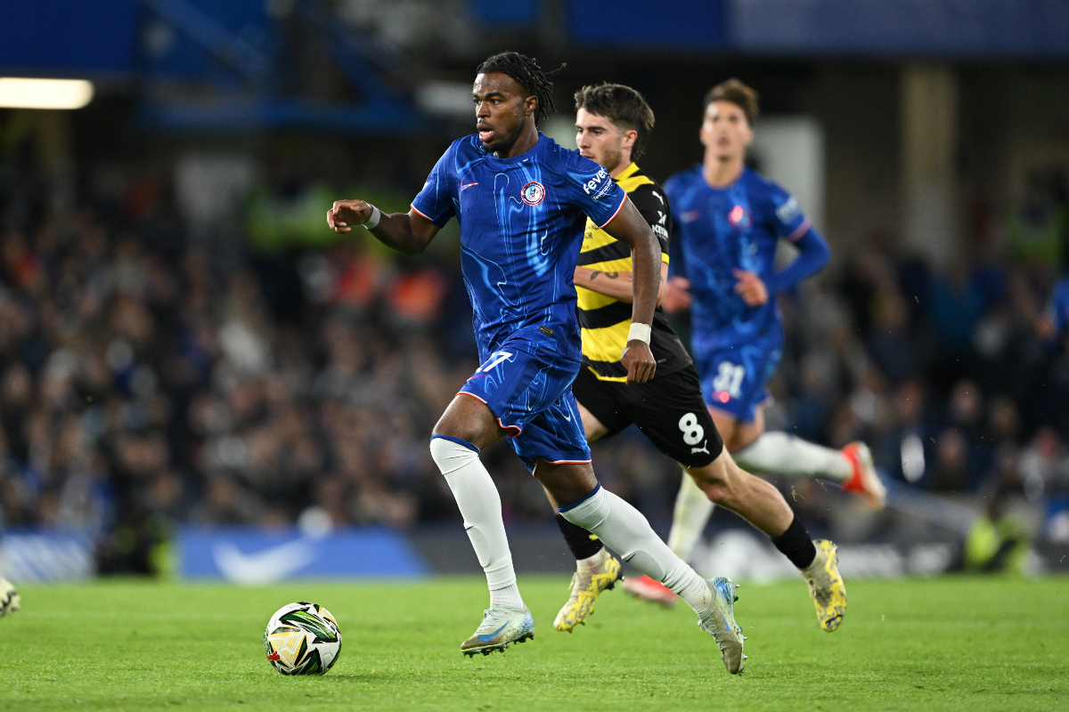 Carney Chukwuemeka in EFL Cup action for Chelsea