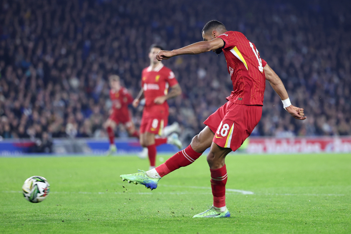 Cody Gakpo scores for Liverpool against Brighton