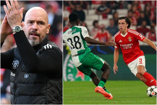 Erik ten Hag and Alvaro Carreras