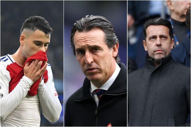 Gabriel Martinelli, Unai Emery and Edu