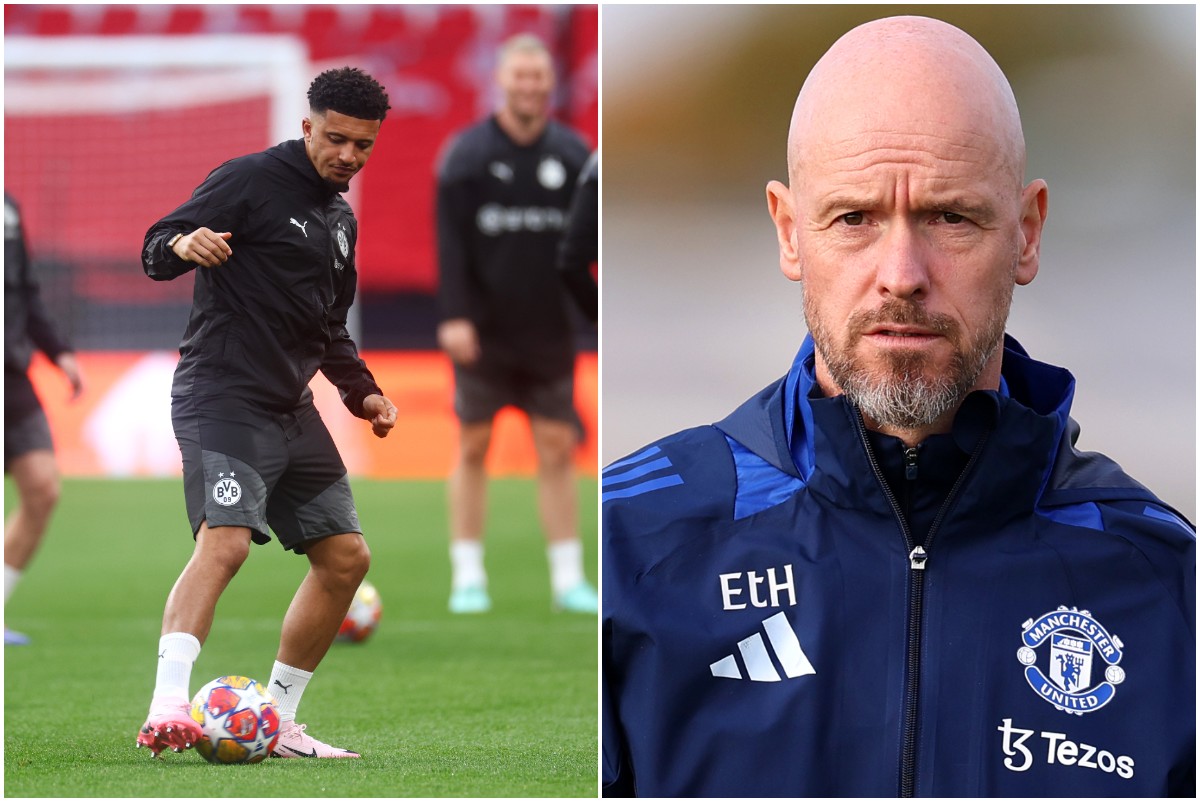 Jadon Sancho and Erik ten Hag