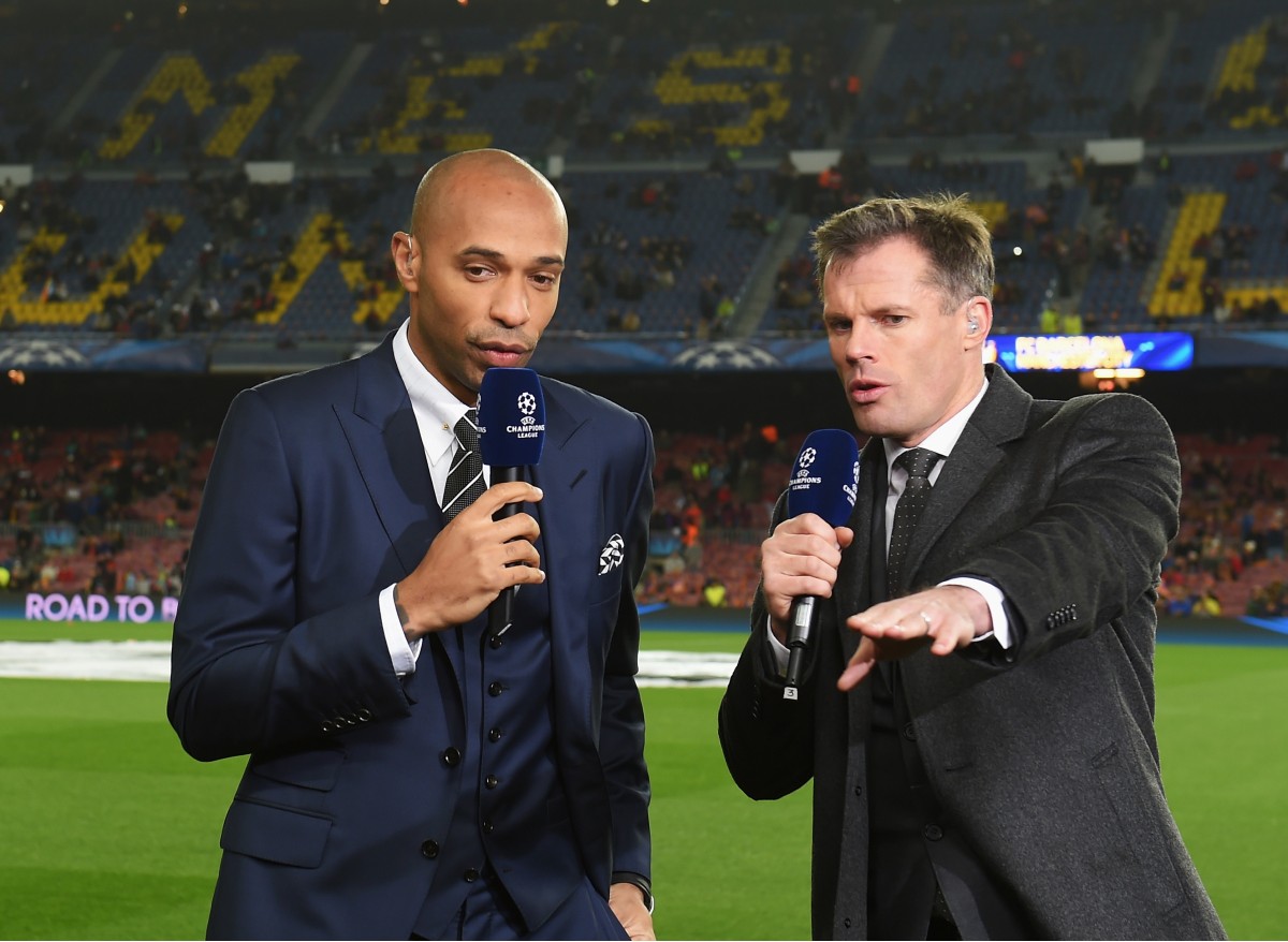 Jamie Carragher and Thierry Henry in 2015