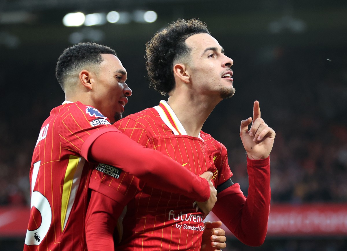 Curtis Jones celebrates scoring Liverpool's winner against Chelsea