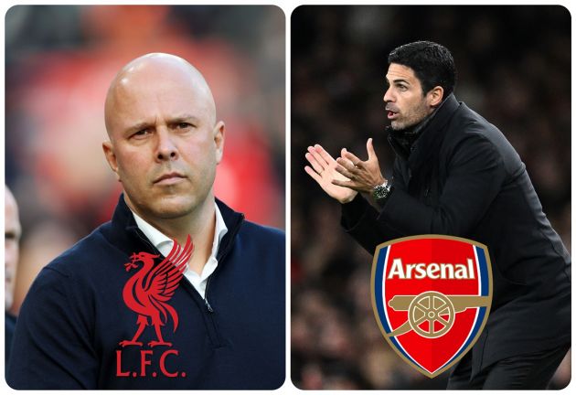 Liverpool manager Arne Slot and Arsenal manager Mikel Arteta