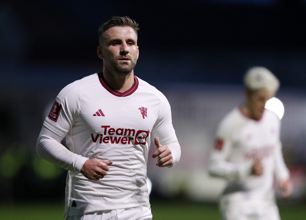 Luke Shaw in action for Man United