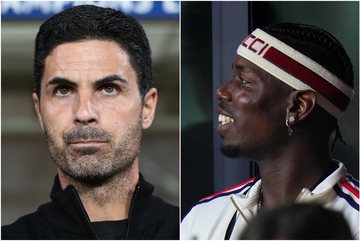 Mikel Arteta and Paul Pogba