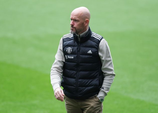 Erik ten Hag during Man United's trip to Villa Park