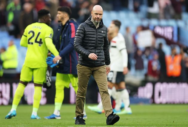 Erik ten Hag during Man United's draw vs Aston Villa