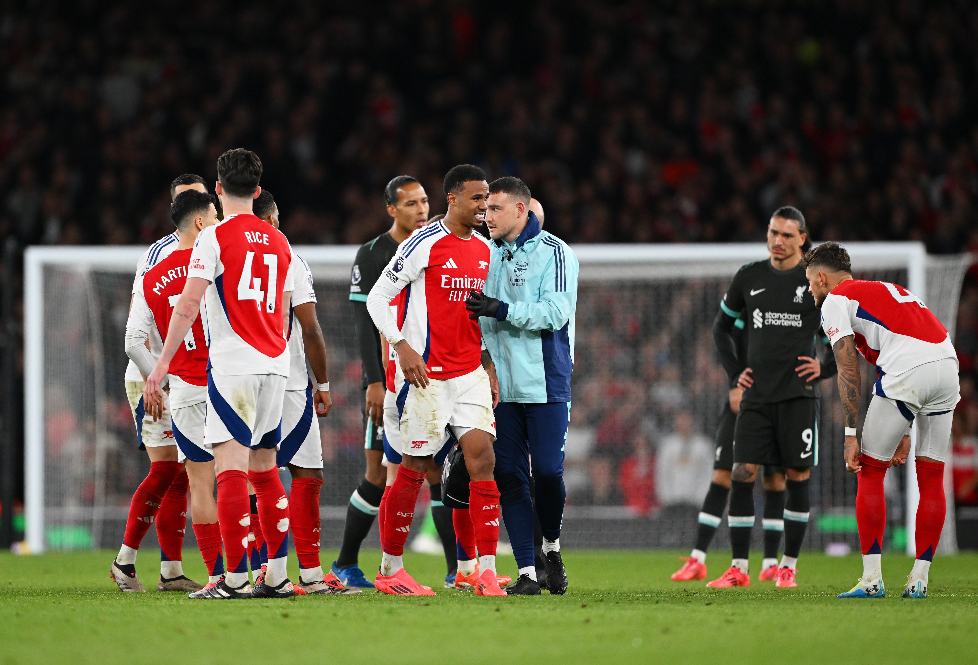 Arsenal's Gabriel got injured against Liverpool