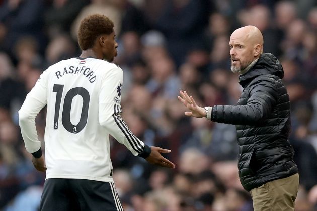 Erik ten Hag with Marcus Rashford