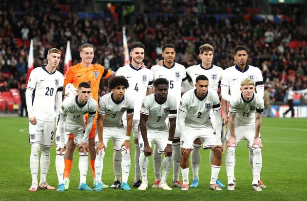 Anthony Gordon with the England team