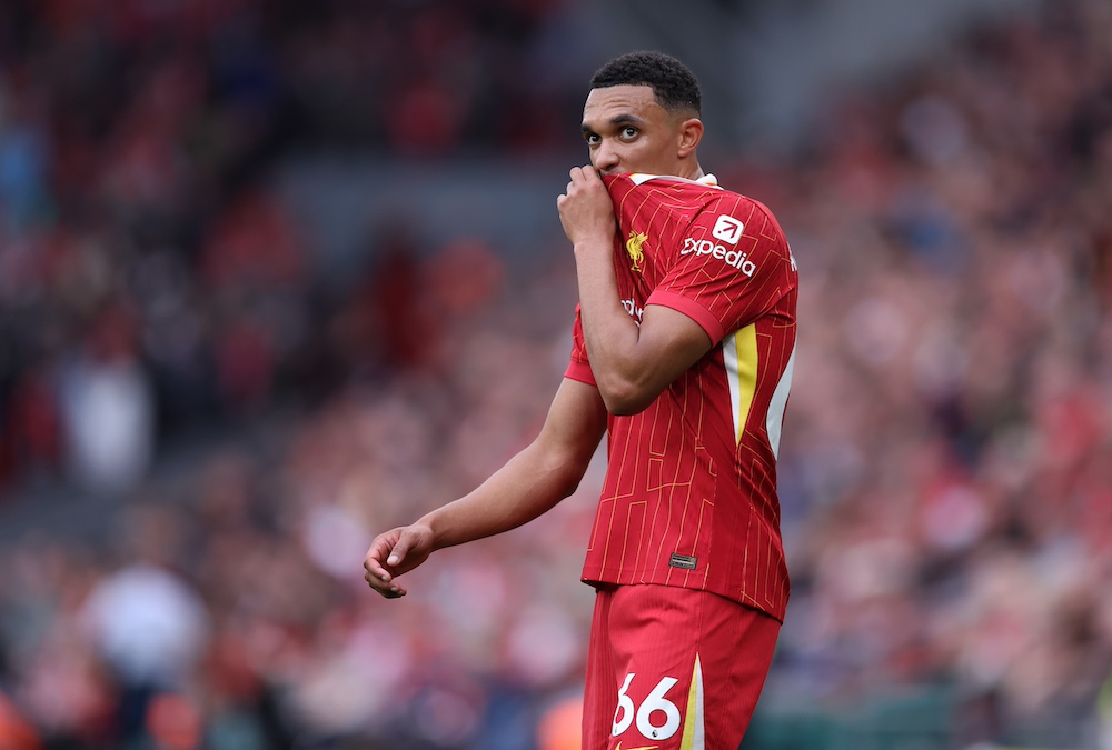 Trent Alexander-Arnold in action for Liverpool.