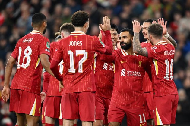 Liverpool players celebrating