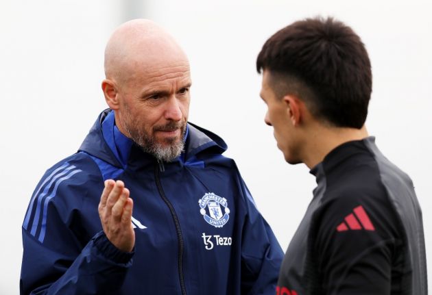 manchester united training erik ten hag lisandro martinez