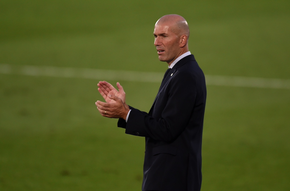 Zinedine Zidane instructing Real Madrid during his time as manager.