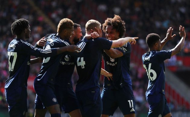 Man United players celebrating