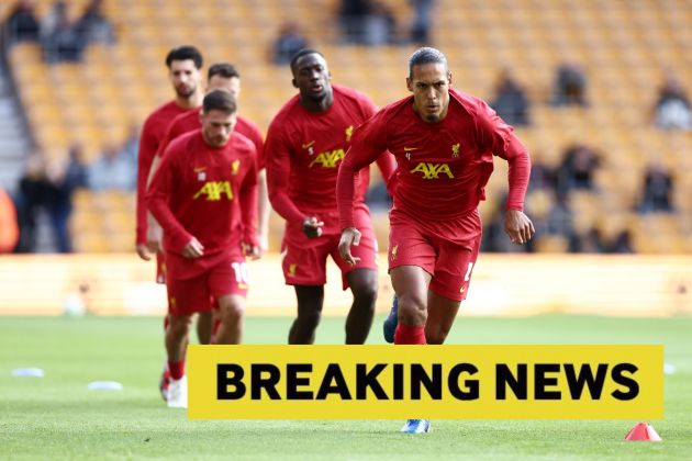 Virgil van Dijk warming up for Liverpool