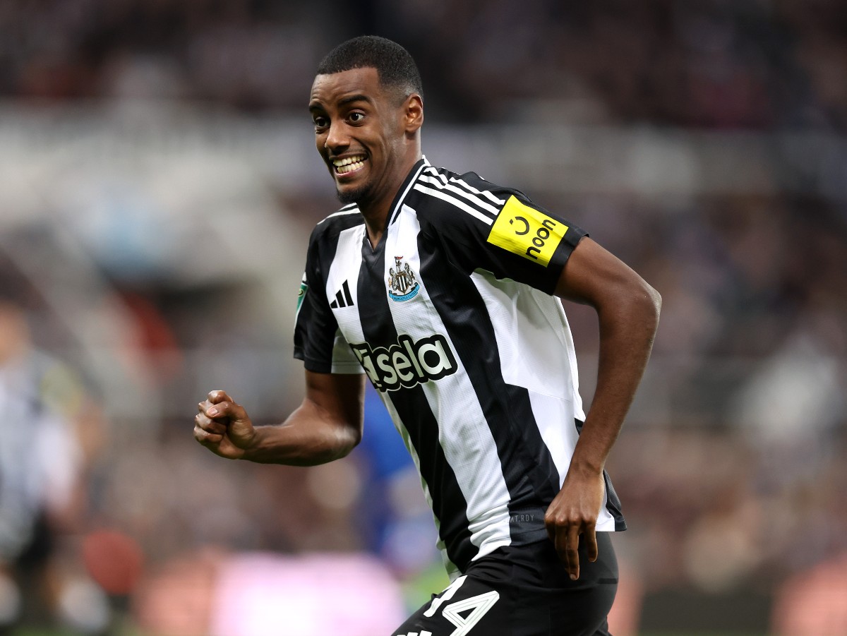 Alexander Isak celebrates scoring for Newcastle