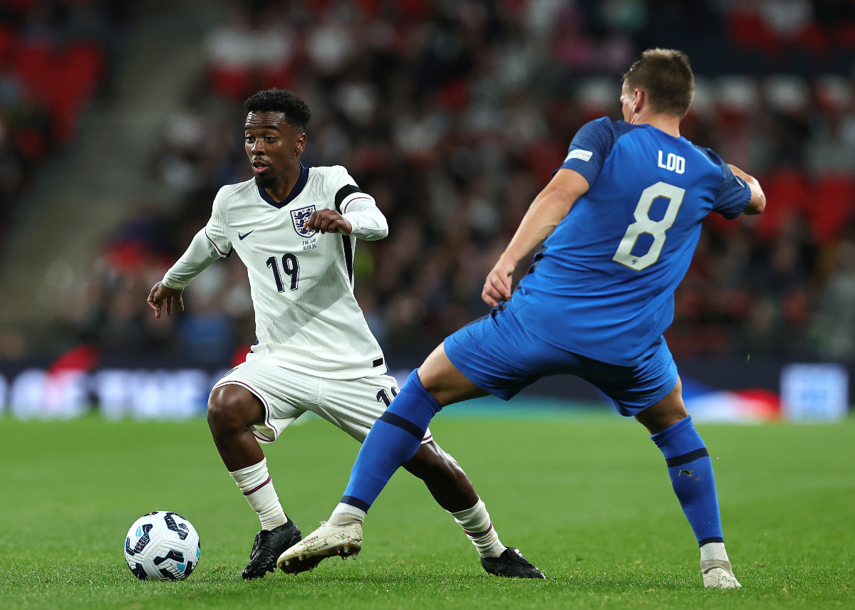 Angel Gomes in action for England