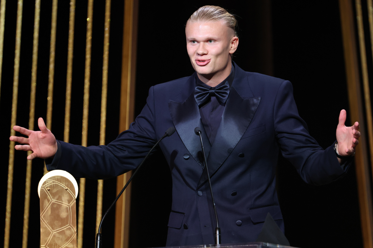 Erling Haaland at the 2023 Ballon d'Or ceremony